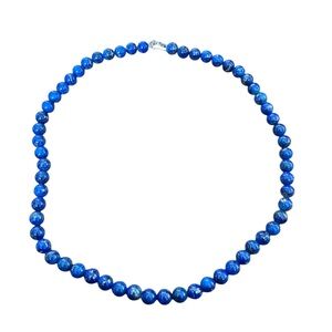 VTG Blue Lapis Lazuli Beaded Strand Necklace 20”